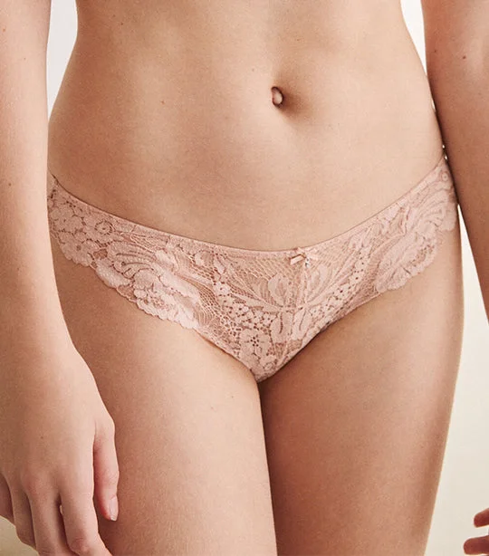 Classic Microfiber and Lace Briefs Pink