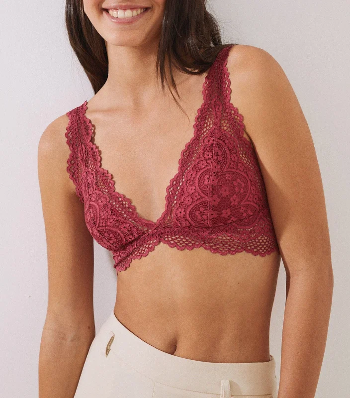 Lace Bralette Wine