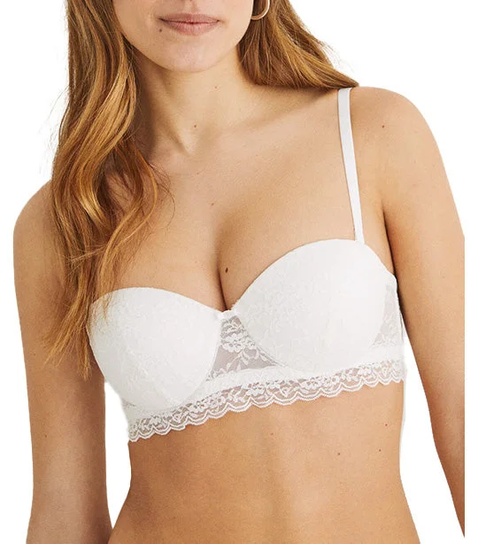 Lace Strapless Push-Up Bra White