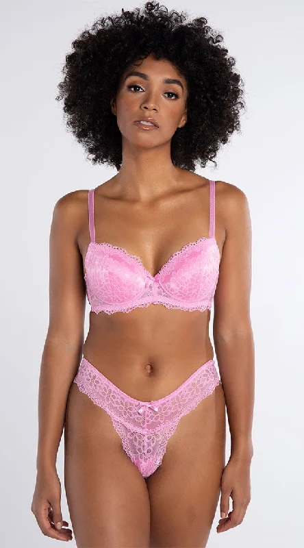 Yandy Double Up Daisy Pink Thong