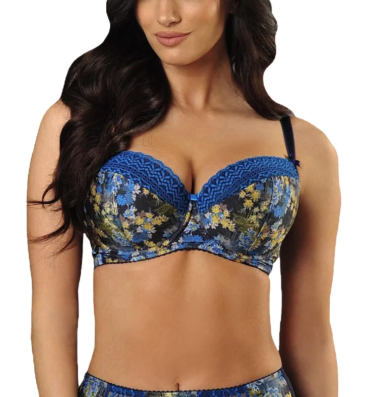 Comexim Topaz Padded Plunge Underwire Bra (CMTOPAZ) - Topaz Fields