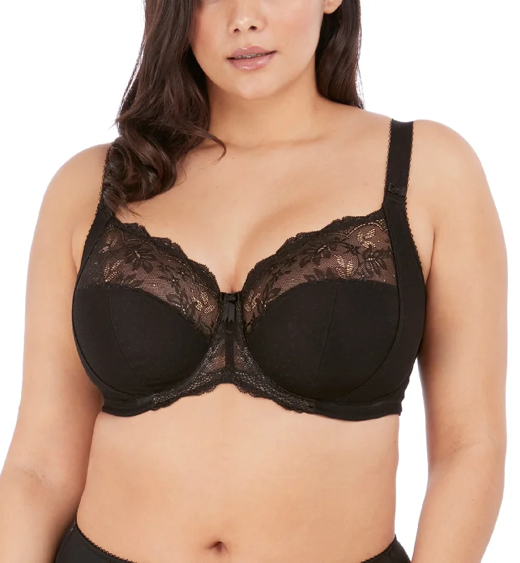 Elomi Meredith Stretch Lace Banded Underwire Bra (4440) - Black