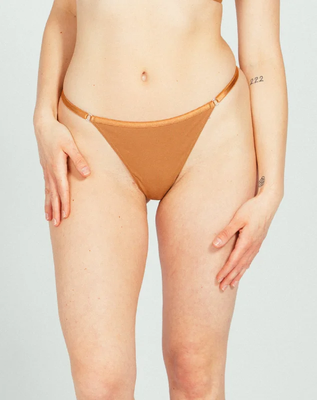 Adjustable String Thong - Camel