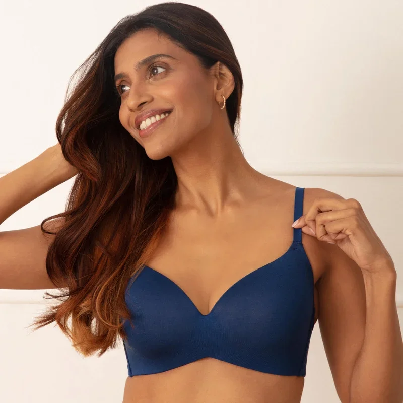 Modal Akin to Skin Padded Wireless T-Shirt Bra 3/4th Coverage - Estate blue NYB013