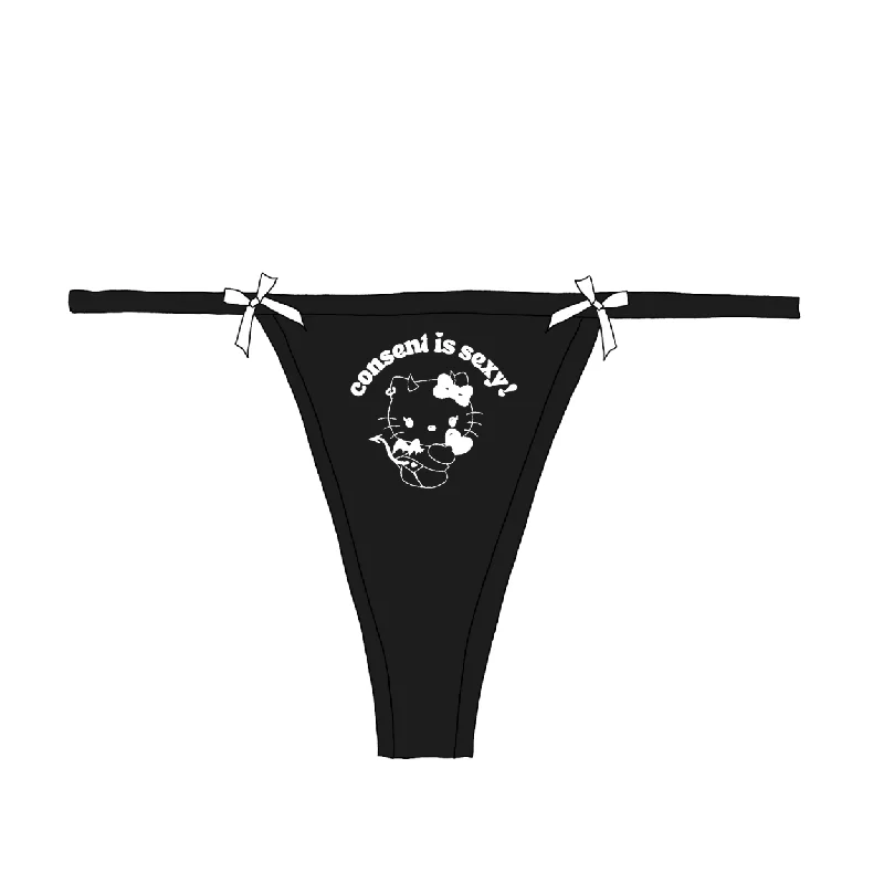 ""consent is sexy"" kitty Bow Thong