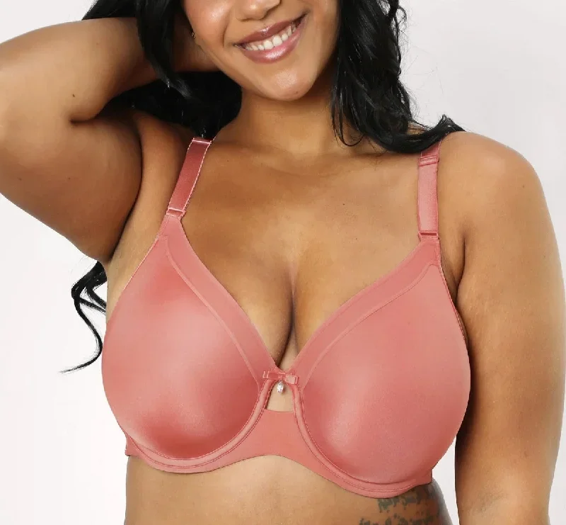 Curvy Couture Silky Smooth Desert Dawn Pink Unlined Bra 1361