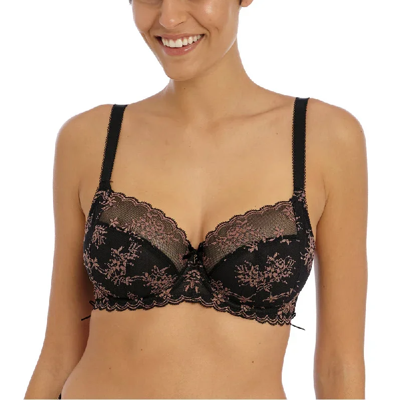 Freya Offbeat Decadence Black Unlined Seamed Bra 402501