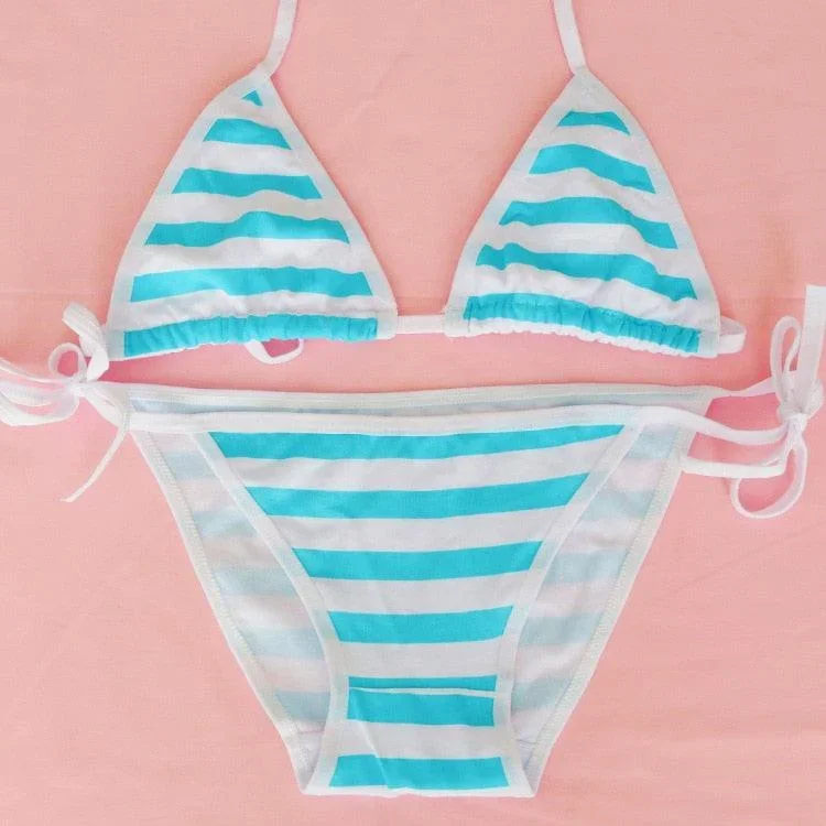 japanese-kawaii-striped-bikini-collection