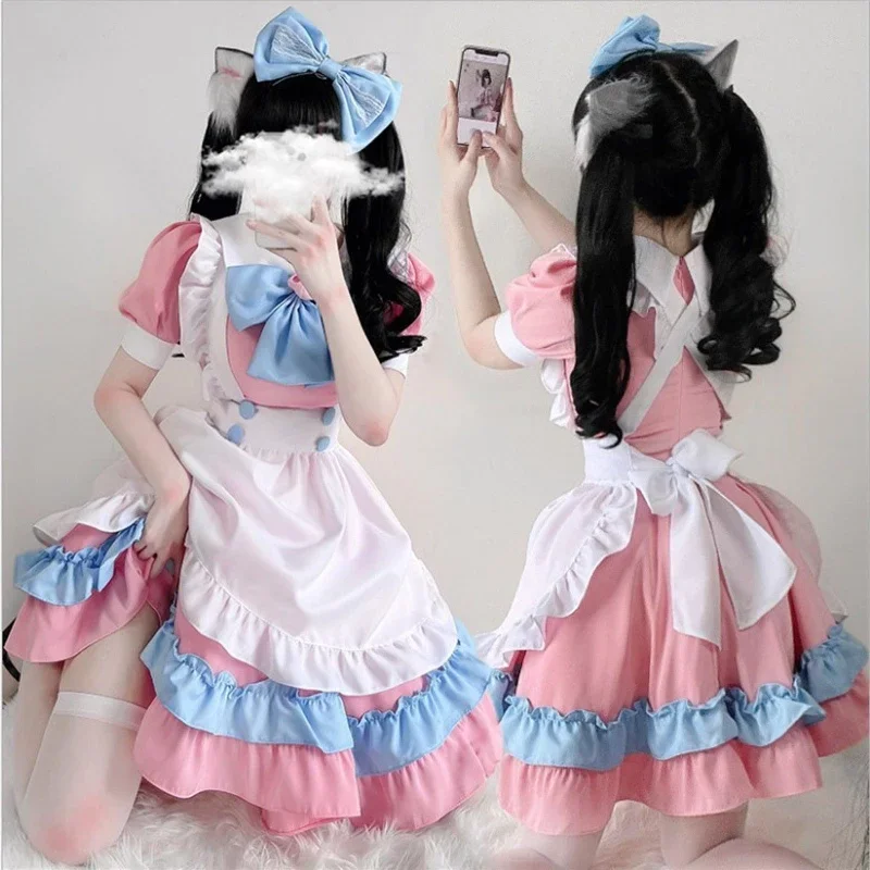 kawaii-lolita-pink-blue-maid-outfit