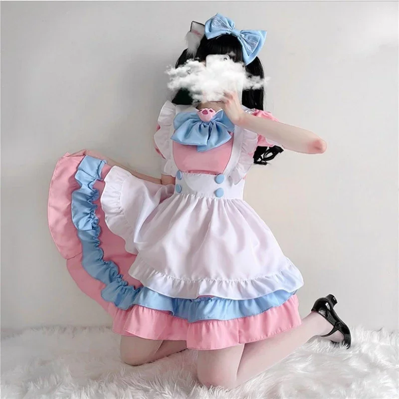 kawaii-lolita-pink-blue-maid-outfit