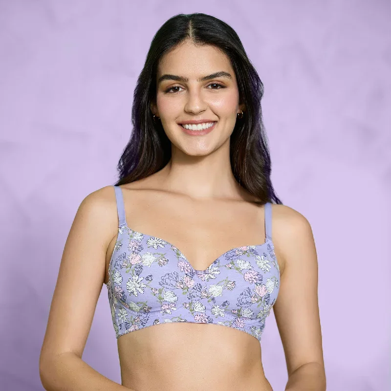 Nykd by Nykaa Everyday Delicate Floral Bra Blue NYB274