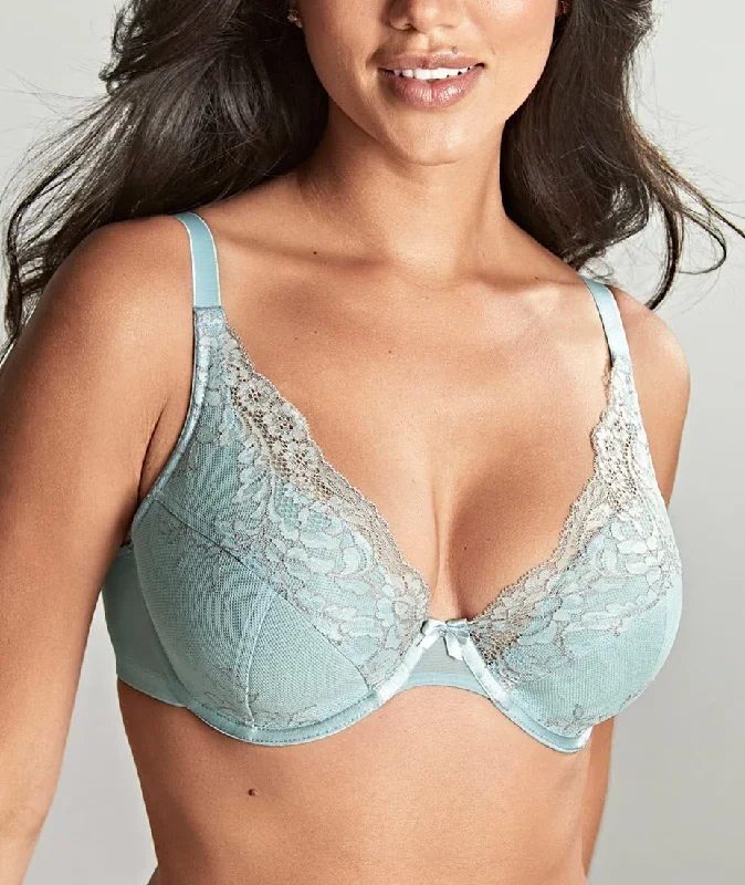 Panache Ana Pale Blue Ash Rose Padded Plunge Bra 9391