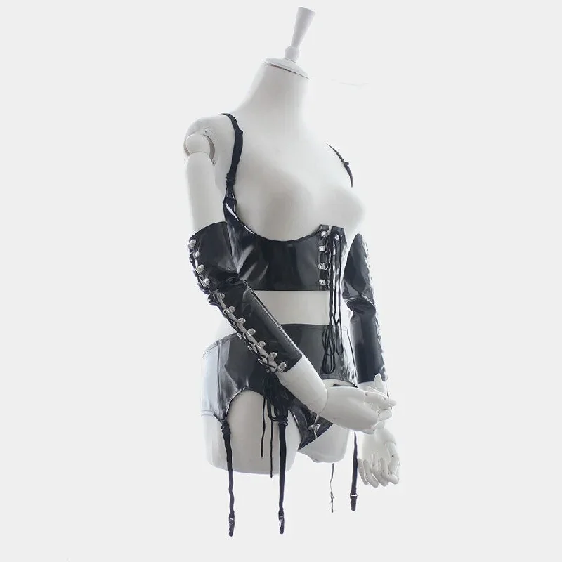 sexy-gothic-pvc-lingerie-set