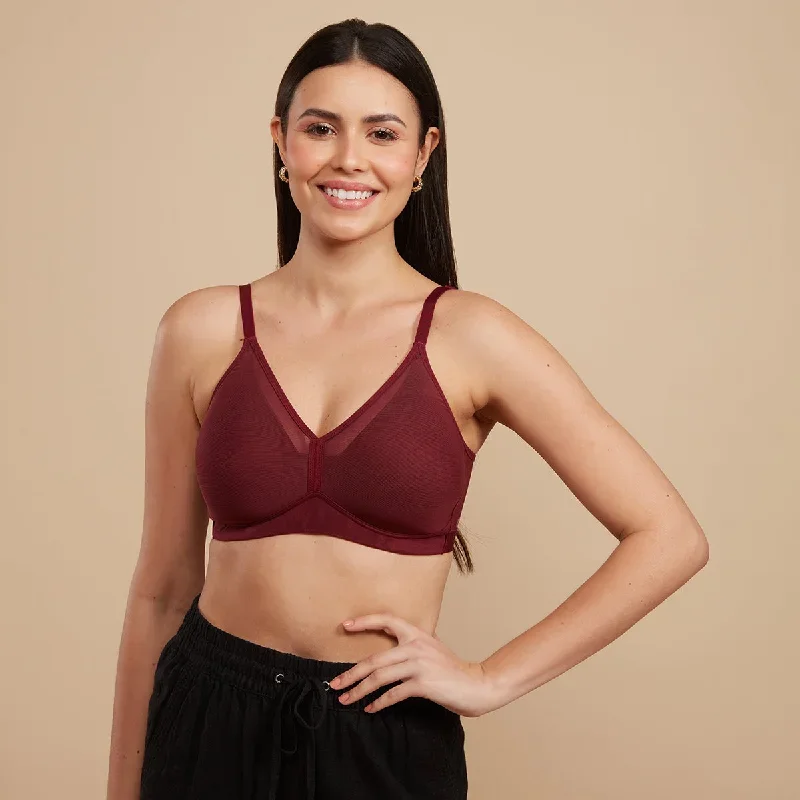 Ultimate Breathe Triangle T-shirt Bra-NYB226 Maroon